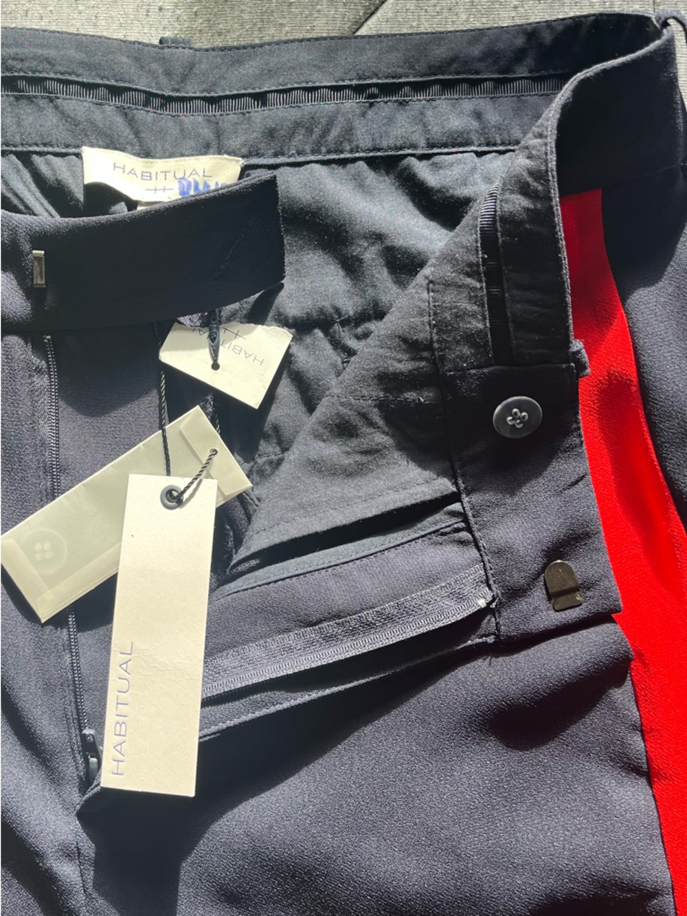 Habitual Navy Wide-Leg Pants with Red Side Stripes - Picture 5 of 10